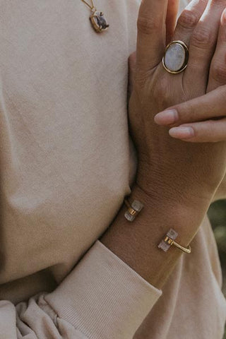 Banded Pink Tourmaline Cuff