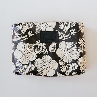 wings hawaii tyvek adventure pouches in black + tan aloha print
