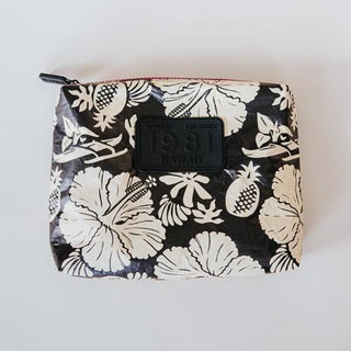 wings hawaii tyvek adventure pouches in black + tan aloha print