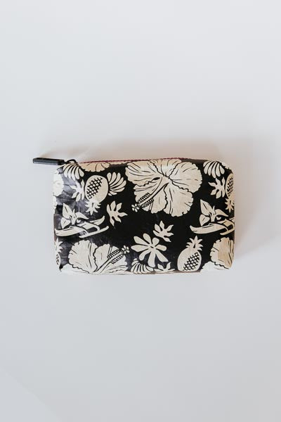 wings hawaii tyvek adventure pouches in black + tan aloha print