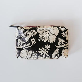 wings hawaii tyvek adventure pouches in black + tan aloha print