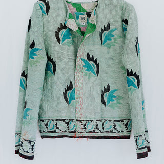 Vintage Kantha Jacket - Ocean Blossom