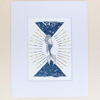 Wings Hawaii zodiac letterpress prints - virgo matted