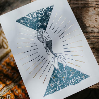 Wings Hawaii zodiac letterpress prints - virgo
