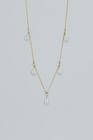 Chandelier Necklace - White Freshwater Pearl