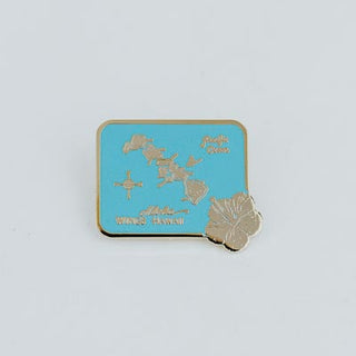 Enameled Pin - Island Map