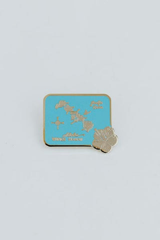Enameled Pin - Island Map