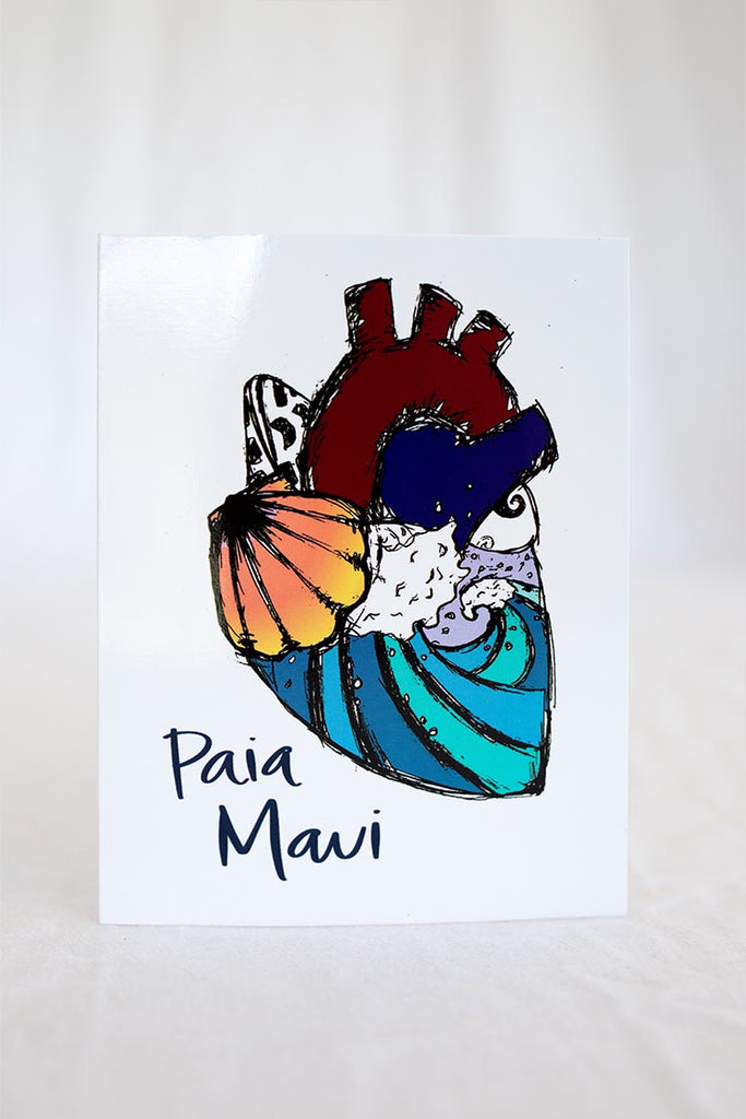 Wings Hawaii ocean heart Paia Maui greeting card
