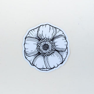anemone waterproof decal sticker hand drawn maui hawaii artist black and white