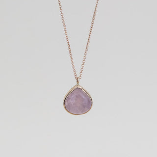 Rose Quartz Gold Dewdrop Necklace Hawaii