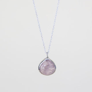 Rose Quartz Sterling Silver Dewdrop Necklace Hawaii