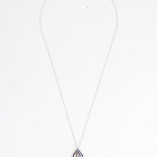 small and large butterfly wing made of sterling silver hanging on silver chain necklace