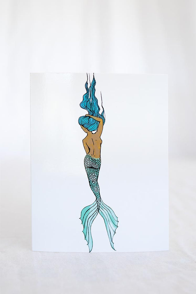 wings hawaii drifter mermaid greeting card