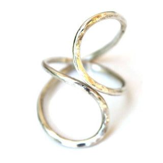 wings hawaii sterling silver ring infinity ring wrapped wrap shape gold handmade around unique hammered twist braid tangle contort circle forever