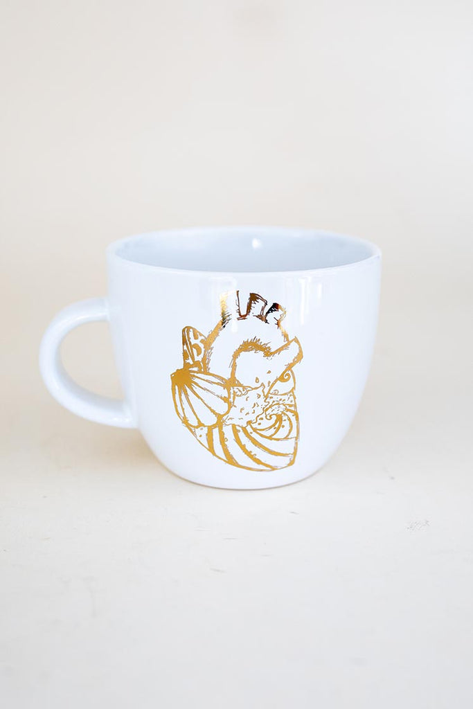 Ocean Heart Mug - Gold