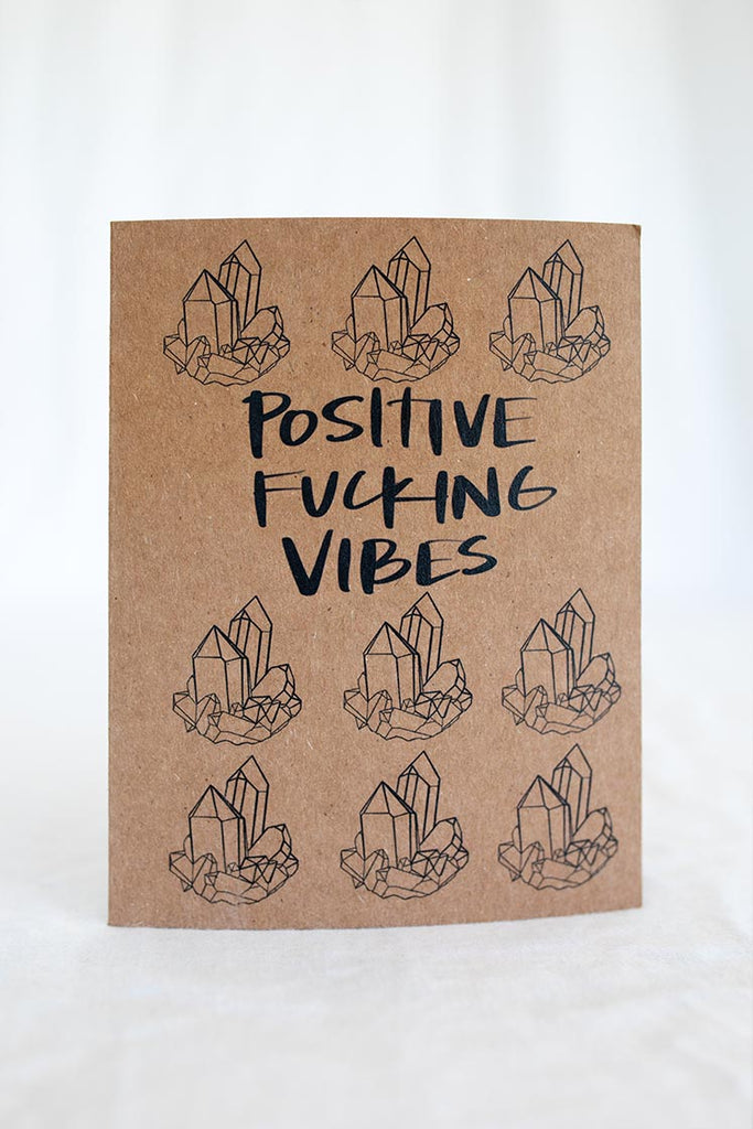 Wings Hawaii positive fucking vibes crystals greeting card