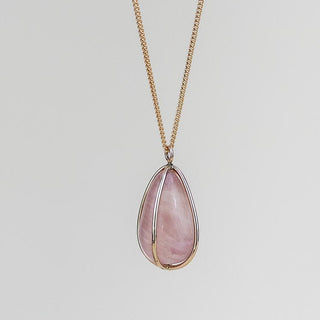 Crystal Pendulum Necklace - Rose Quartz