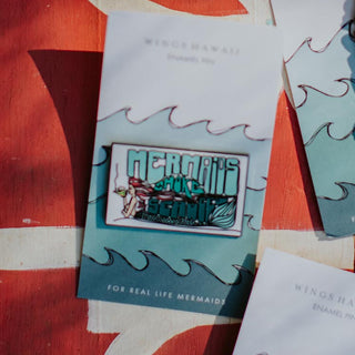 Wings Hawaii mermaids smoke seaweed enamel pin