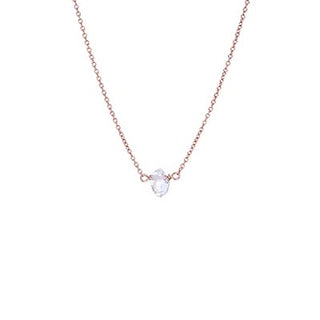 wings hawaii tiny herkimer diamond crystal necklace 14 karat rose gold fine dainty chain 