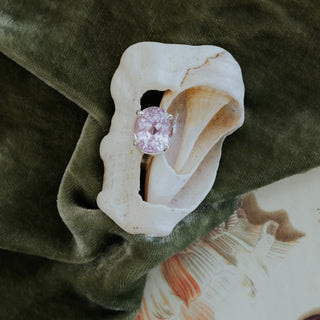 Wide Prong Set Gemstone Ring - Kunzite | Sterling Silver