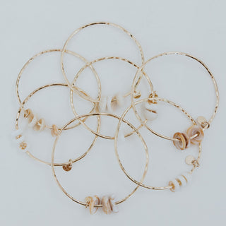 Ti Leaf Bangle - Triple Puka Shell
