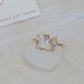 Oval Sunstone Ring - 14k Rose Gold