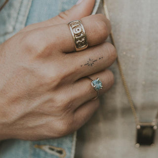 Prong Set Gemstone Ring - Aquamarine