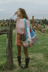 model wearing Wings Hawaii Retro Pocket A-Line Mini Skirt in Coral Corduroy thumbnail