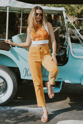 Retro Pocket Pants - Marigold Corduroy