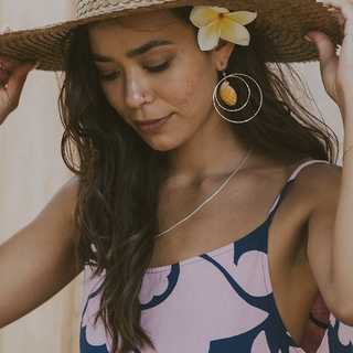 Double Hoop Earrings - Sunrise Shell