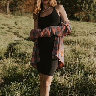 Ribbed Tiger Dress - Black