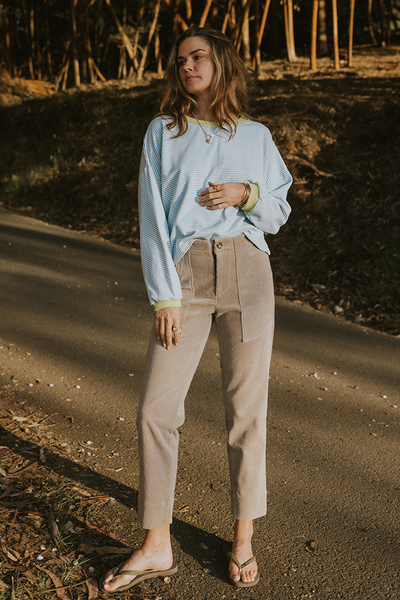 Retro Pocket Pants - Khaki Corduroy