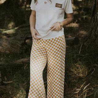 Pau Hana Pants - Tan and White Checker