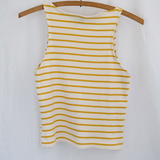 Bridget Cropped Tank - Yellow Stripe