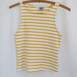 Bridget Cropped Tank - Yellow Stripe