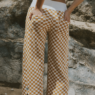 Pau Hana Pants - Tan and White Checker