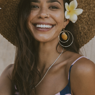 Double Hoop Earrings - Sunrise Shell