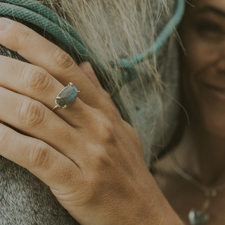 Prong Set Labradorite Ring