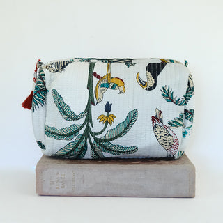 Set of Tree jungle print toiletry bags