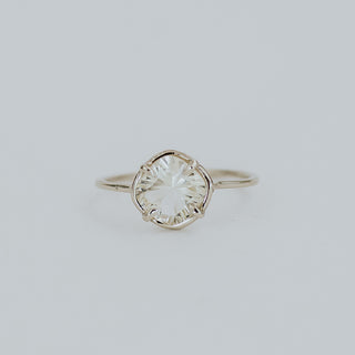 Cushion Cut Sunstone Ring - 14K White Gold
