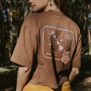 Oversized Cropped Tee - Hawaii Map
