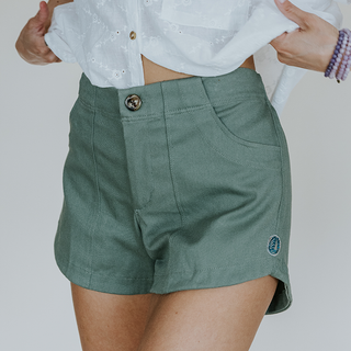 Retro Pocket Shorts - Olive Twill