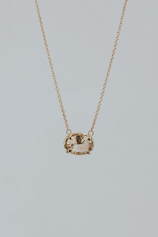 Oval Sunstone Necklace - 14k