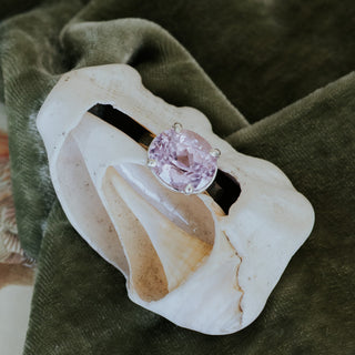 Wide Prong Set Gemstone Ring - Kunzite | Sterling Silver