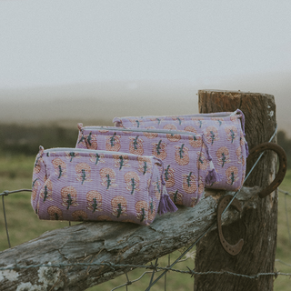 Kantha Toiletry Pouches - Lilac Fields