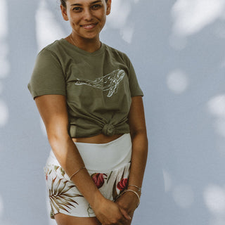 Women's Whale Tee - Olive