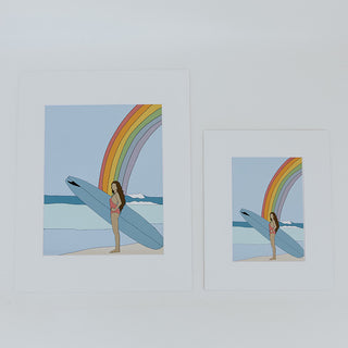 Matted Surfer Girls Prints