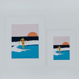 Matted Surfer Girls Prints