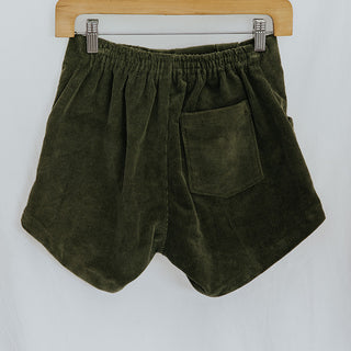 Retro Pocket Shorts - Olive Corduroy