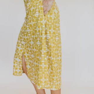 Brie Button Front Midi Skirt - Marigold